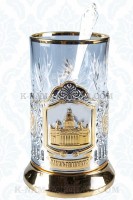 Подарочный набор для чая "Санкт-Петербург" Исаакиевский собор, подстаканник позолота