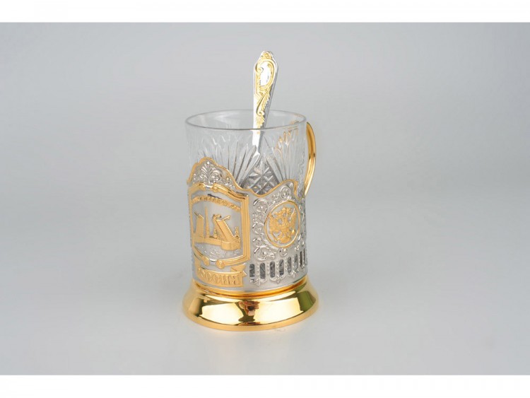 Набор «Санкт-Петербург»: стакан с подстаканником и ложкой