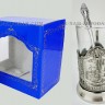 Подстаканник Крым (Ласточкино гнездо) никелированный (набор для чая, стеклянный стакан, ложка, упаковка)